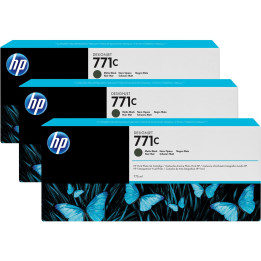 Pack 3 cartouches d'encre photo Vivid HP 771C Noir Mat - 775 ml