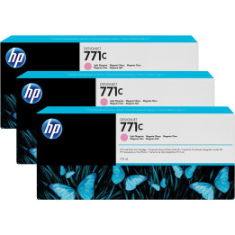 Pack 3 cartouches d'encre photo Vivid HP 771C Magenta Clair - 775 ml