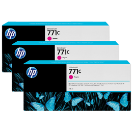 Pack 3 cartouches d'encre photo Vivid HP 771C Magenta - 775 ml
