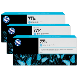 Pack 3 cartouches d'encre photo Vivid HP 771C Cyan Clair - 775 ml